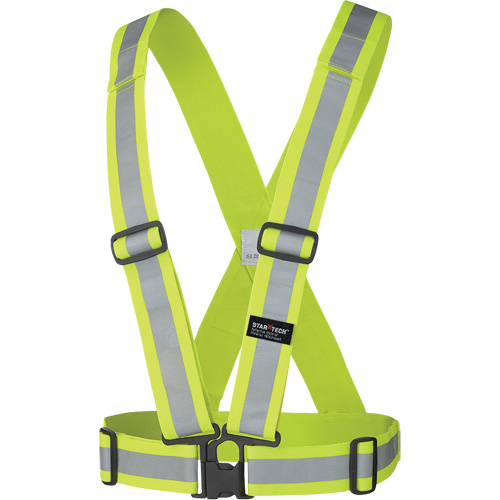 5592 Elastic Safety Harness, High Visibility Lime-Yellow, Silver Reflective Colour, One Size Les Fournitures Industrielles Méga