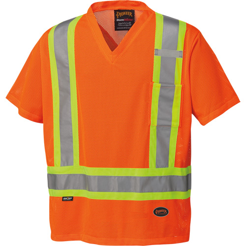 5994 T-shirt de s&eacute;curit&eacute; haute visibilit&eacute;, Polyester, 2T-Grand, Orange haute visibilit&eacute; Les Fournitures Industrielles Méga