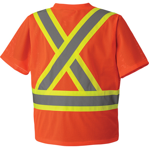 5994 T-shirt de s&eacute;curit&eacute; haute visibilit&eacute;, Polyester, 2T-Grand, Orange haute visibilit&eacute; Les Fournitures Industrielles Méga