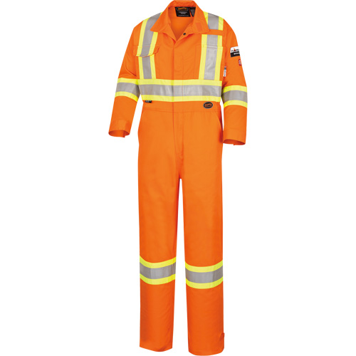 5555T Combinaison ignifuge &agrave; haute visibilit&eacute;, Taille 40, Orange haute visibilit&eacute;, 9,5 cal/cm² Les Fournitures Industrielles Méga