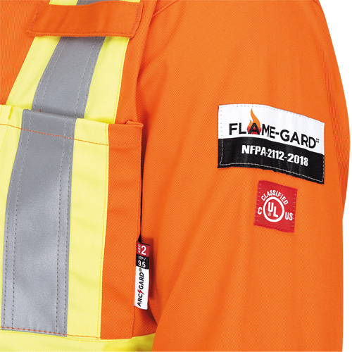 5555T Combinaison ignifuge &agrave; haute visibilit&eacute;, Taille 40, Orange haute visibilit&eacute;, 9,5 cal/cm² Les Fournitures Industrielles Méga