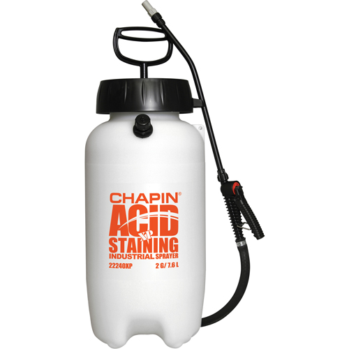 Pulv&eacute;risateurs industriels r&eacute;sistants &agrave; l'acide, 2 gal. (7,6 L), Plastique, Lance de 12" Les Fournitures Industrielles Méga