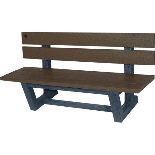 Outdoor Park Benches, Recycled Plastic, 72" L x 23-3/16" W x 29-13/16" H, Umber Les Fournitures Industrielles Méga