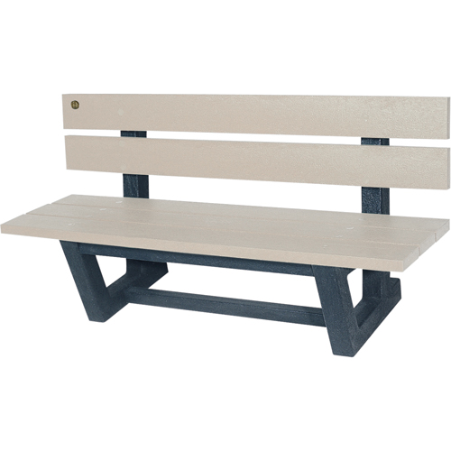Outdoor Park Benches, Recycled Plastic, 72" L x 23-3/16" W x 29-13/16" H, Sand Les Fournitures Industrielles Méga