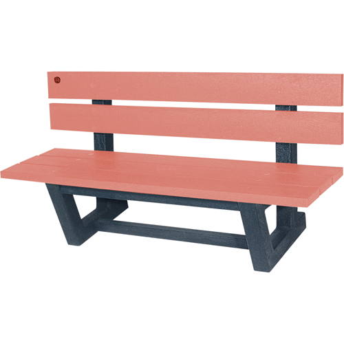 Outdoor Park Benches, Recycled Plastic, 60" L x 22-13/16" W x 29-13/16" H, Redwood Les Fournitures Industrielles Méga