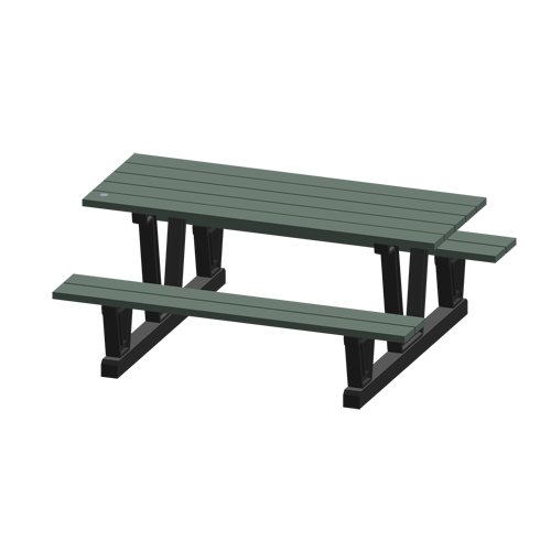 Tables de pique-nique d'ext&eacute;rieur en plastique recycl&eacute;, 72" lo x 60-5/16" la, Gris Les Fournitures Industrielles Méga