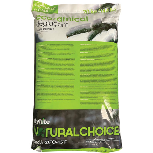 Natural Choice Ice Melters, Bag, 44 lbs.(20 kg), -26°C (-14.8°F) Melting Point Les Fournitures Industrielles Méga