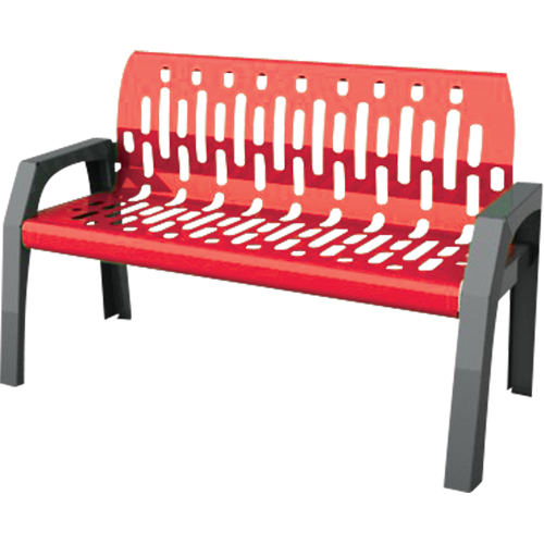 Bancs Stream, Acier, 48" lo x 25" la x 34" h, Rouge Les Fournitures Industrielles Méga