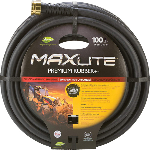 Boyaux pour usage commercial, Caoutchouc, 5/8" dia x 100' Les Fournitures Industrielles Méga
