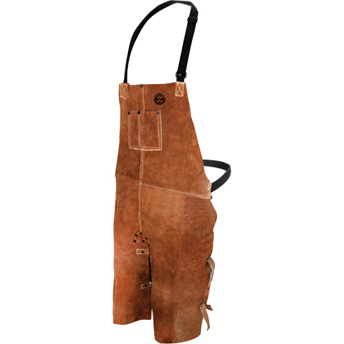 Tablier de soudage en cuir, Salopette &agrave; jambes fendues, 36" lo, Brun Les Fournitures Industrielles Méga
