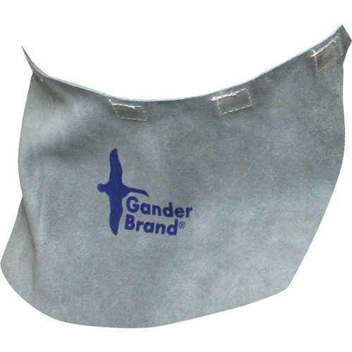 Casque de soudage &agrave; bavette en cuir refendu de marque Gander, Gris perle Les Fournitures Industrielles Méga