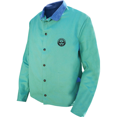 Veste de soudage Gander Brand Banox FR, Coton/Cuir, 2T-Grand, Vert Les Fournitures Industrielles Méga