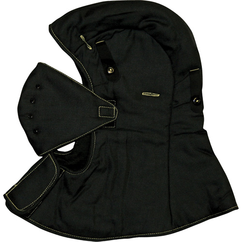 CarbonX&reg; FR Hardhat Liner with Face Mask, Black, Cotton/Jersey/Twill Les Fournitures Industrielles Méga