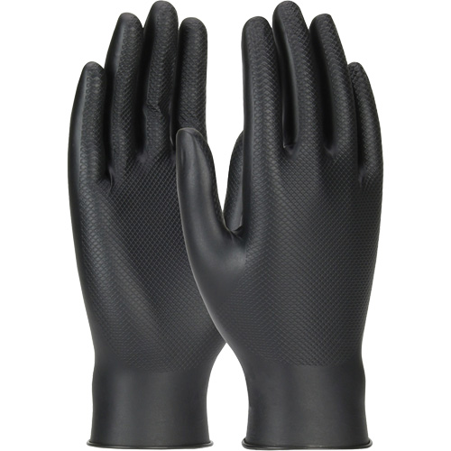 Grippaz Skins Ambidextrous Disposable Gloves, Large, Nitrile, 6-mil, Powder-Free, Black Les Fournitures Industrielles Méga
