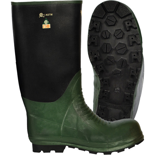 Journeyman&reg; Boots, Rubber, Steel Toe, Size 8, Puncture Resistant Sole Les Fournitures Industrielles Méga