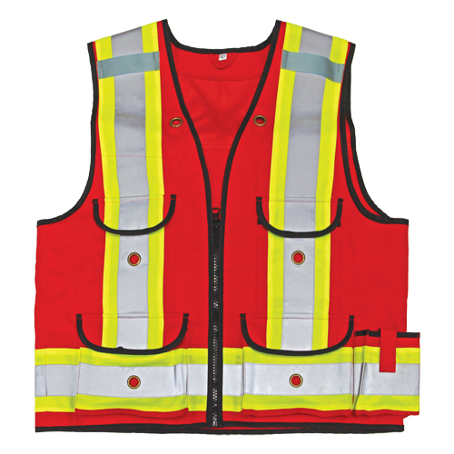 Veste de s&eacute;curit&eacute; pour apenteur All-Trades 1000D, Rouge, Grand, Polyester Les Fournitures Industrielles Méga