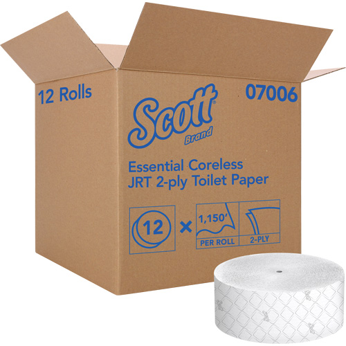 Scott&reg; Essential Toilet Paper, Jumbo/Coreless Roll, 2 Ply, 1150' Length, White Les Fournitures Industrielles Méga