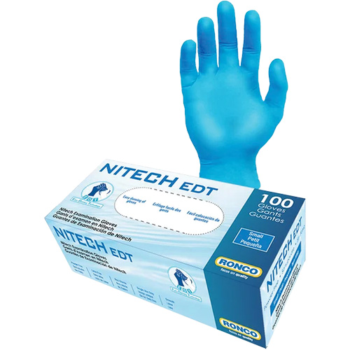 EDT&reg; Examination Gloves, Medium, Nitech&reg;, 5-mil, Powder-Free, Blue, Class 2 Les Fournitures Industrielles Méga