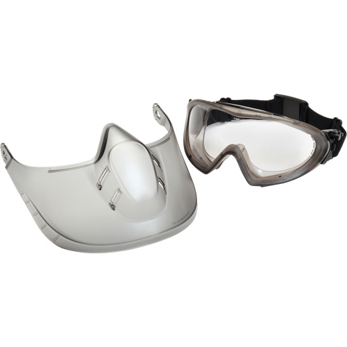 Lunettes de s&eacute;curit&eacute; Capstone Shield avec &eacute;cran facial amovible, Lentille Transparent, Antibu&eacute;e, Ventilation Directe/Ferm&eacute; Les Fournitures Industrielles Méga
