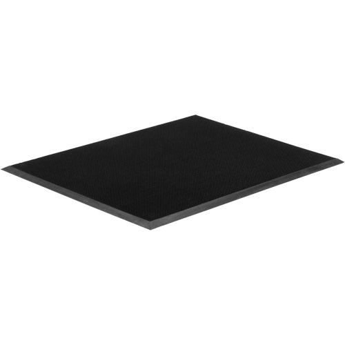 Tapis Gritstop Fingermat, Caoutchouc, Grattoir Type, Motif Textur&eacute;, 2' x 2-2/3', Noir Les Fournitures Industrielles Méga