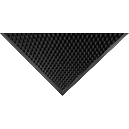 Tapis Gritstop Fingermat, Caoutchouc, Grattoir Type, Motif Textur&eacute;, 2' x 2-2/3', Noir Les Fournitures Industrielles Méga