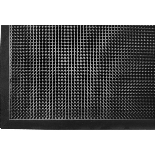 Tapis Gritstop Fingermat, Caoutchouc, Grattoir Type, Motif Textur&eacute;, 2' x 2-2/3', Noir Les Fournitures Industrielles Méga