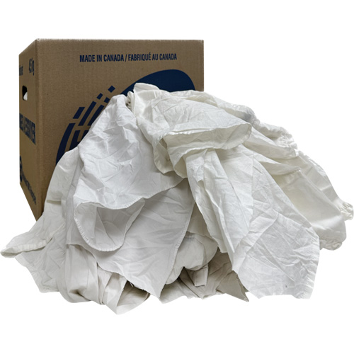 Wiper Rags Box, White, 10 lbs. Les Fournitures Industrielles Méga