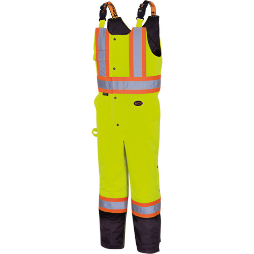 5041BB Pantalon &agrave; bretelles matelass&eacute; imperm&eacute;able, Polyester, Grand, Jaune lime haute visibilit&eacute; Les Fournitures Industrielles Méga