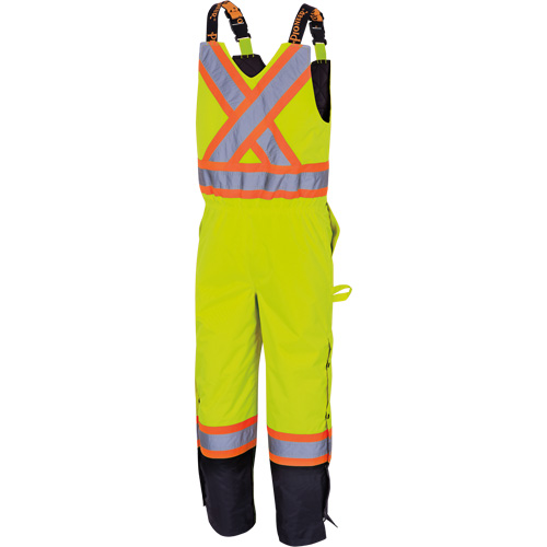 5041BB Pantalon &agrave; bretelles matelass&eacute; imperm&eacute;able, Polyester, Grand, Jaune lime haute visibilit&eacute; Les Fournitures Industrielles Méga