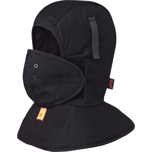 565A Doublure matelass&eacute;e FR &agrave; long col pour casque, Noir, Coton Les Fournitures Industrielles Méga