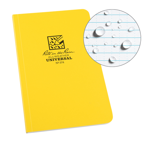 Field-Flex Bound Book, Soft Cover, Yellow, 128 Pages, 4-5/8" W x 7-1/4" L Les Fournitures Industrielles Méga