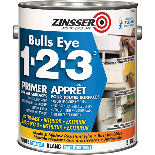 Appr&ecirc;t &agrave; base deau Bulls Eye 1-2-3, 3,78 L, Gallon, Blanc Les Fournitures Industrielles Méga