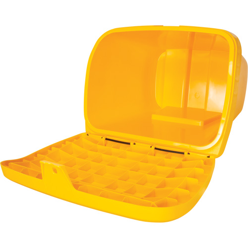 Salt & Sand Storage Bins, With Hasp, 21" x 27" x 26", 4.24 cu. ft., Yellow Les Fournitures Industrielles Méga