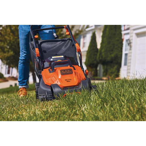 Lawn Mower with Comfort Grip Handle, Push Walk-Behind, Electric, 15" Cutting Width Les Fournitures Industrielles Méga