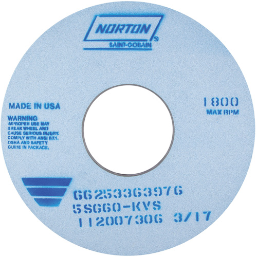 Tool Room Wheel, Type 01, Ceramic Alumina, 14" x 1" Les Fournitures Industrielles Méga