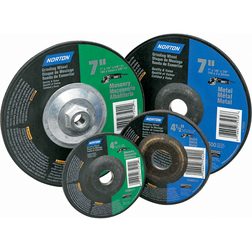 Gemini&reg; Depressed Centre Grinding Wheels, 4" x 1/4", 5/8" Arbor, Aluminum Oxide, Type 27 Les Fournitures Industrielles Méga