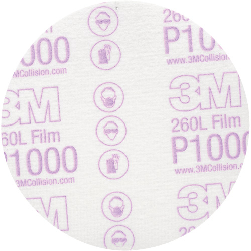 Disque de finition en pellicule Hookit, dia 5", Grain P1000, Oxyde d'aluminium Les Fournitures Industrielles Méga