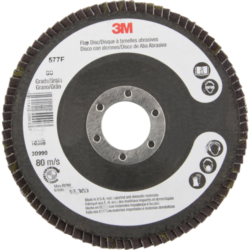 Flap Wheels - 577F Flap Discs, 4-1/2" x 7/8", Type 29, 80 Grit, Zirconium Les Fournitures Industrielles Méga
