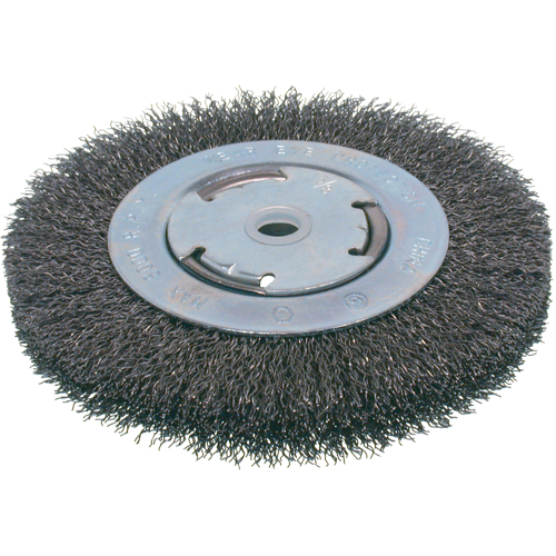 Brosses &eacute;conomiques &agrave; fils cr&ecirc;p&eacute;s - Face moyenne, 8" dia., Fils 0.014, Arbre 2" Les Fournitures Industrielles Méga