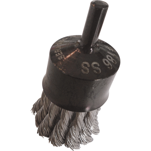 Brosses mont&eacute;es &agrave; fils nou&eacute;s, 1" dia., dia. Des fils 0,014", Tige 1/4" Les Fournitures Industrielles Méga