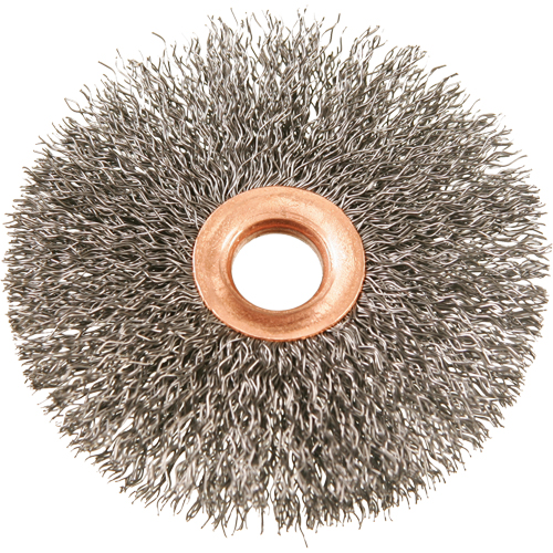 3" Copper Centre Crimped Wire Wheels, 3" Dia., 0.012" Fill, 1/2" Arbor Les Fournitures Industrielles Méga