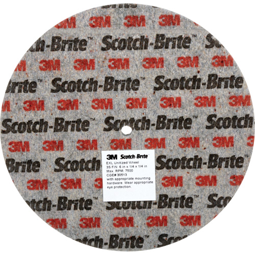 Scotch-Brite EXL Unitized Wheel, 6" x 1/4", 1/4" Arbor, Fine Grit, Silicon Carbide Les Fournitures Industrielles Méga
