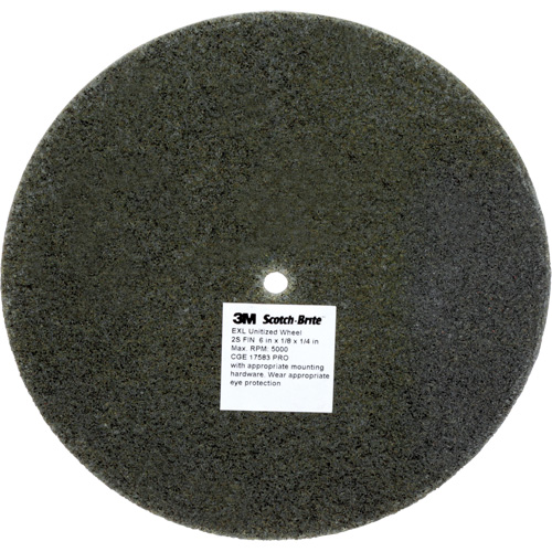 Scotch-Brite EXL Unitized Wheel, 6" x 1/8", 1/4" Arbor, Fine Grit, Silicon Carbide Les Fournitures Industrielles Méga