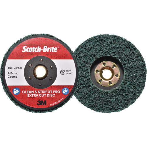 Disque extra coupe  Clean and Strip  XT Pro Scotch-Brite, 4-1/2" dia., Grain Extra grossier, Oxyde d'aluminium Les Fournitures Industrielles Méga