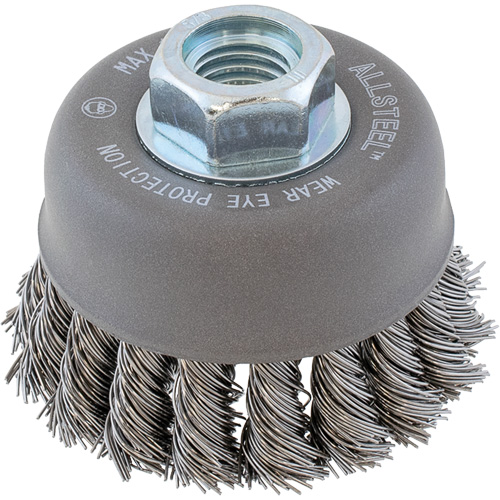 Brosse m&eacute;tallique ALLSTEEL, 3" dia. x 5/8"-11 arbre Les Fournitures Industrielles Méga