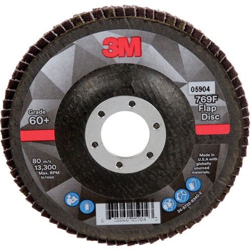769F Quick Change Flap Disc, 4-1/2" x 7/8", Type 27, 60+ Grit, Ceramic Les Fournitures Industrielles Méga