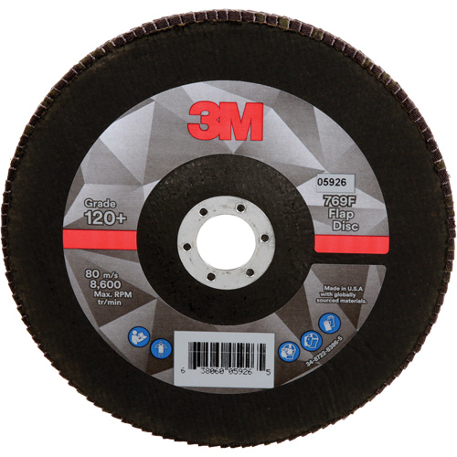 Disque &agrave; lamelles &agrave; changement rapide 769F, 7" x 7/8", Type 27, Grain 120+, Oxyde d'aluminium/C&eacute;ramique Les Fournitures Industrielles Méga