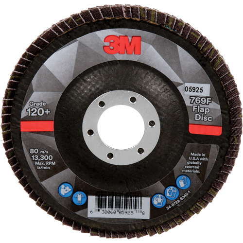 769F Quick Change Flap Disc, 4-1/2" x 7/8", Type 29, 120+ Grit, Ceramic Les Fournitures Industrielles Méga