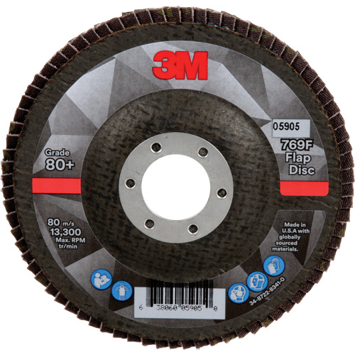 769F Quick Change Flap Disc, 4-1/2" x 7/8", Type 27, 80+ Grit, Ceramic Les Fournitures Industrielles Méga