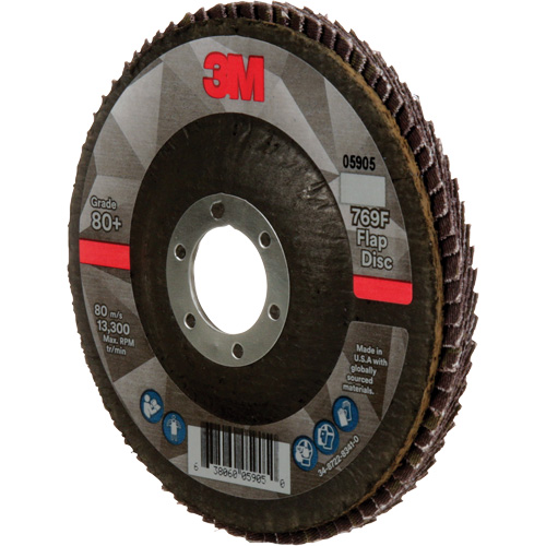 769F Quick Change Flap Disc, 4-1/2" x 7/8", Type 27, 80+ Grit, Ceramic Les Fournitures Industrielles Méga